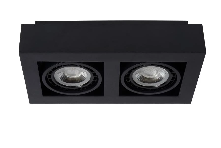 Lucide ZEFIX - Foco de techo - LED Dim to warm - GU10 (ES111) - 2x12W 2200K/3000K - Negro - apagado